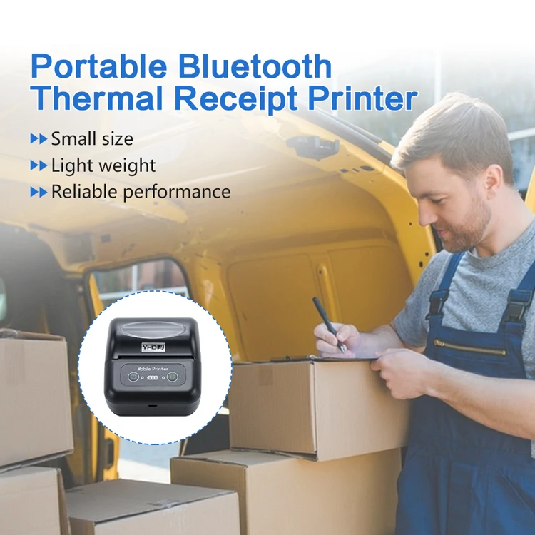 80mm Portable Mini Thermal Printer with Bluetooth - Image 2