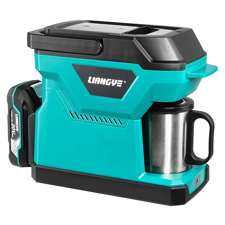 AC/DC Power Source Two-in-One Portable Lithium Ion Cordless Cappuccino Coffee Maker No Paper Filters Needed
