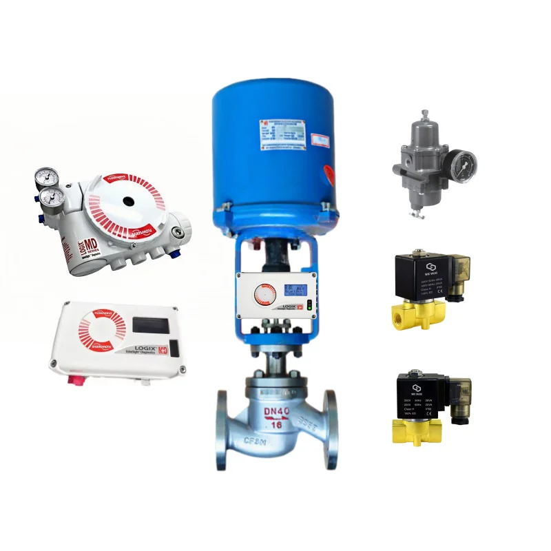 New Single Acting Flowserve Logix 520MD Digital Valve Positioner And Pneumatic Control Valve With Brass Solenoid Valve