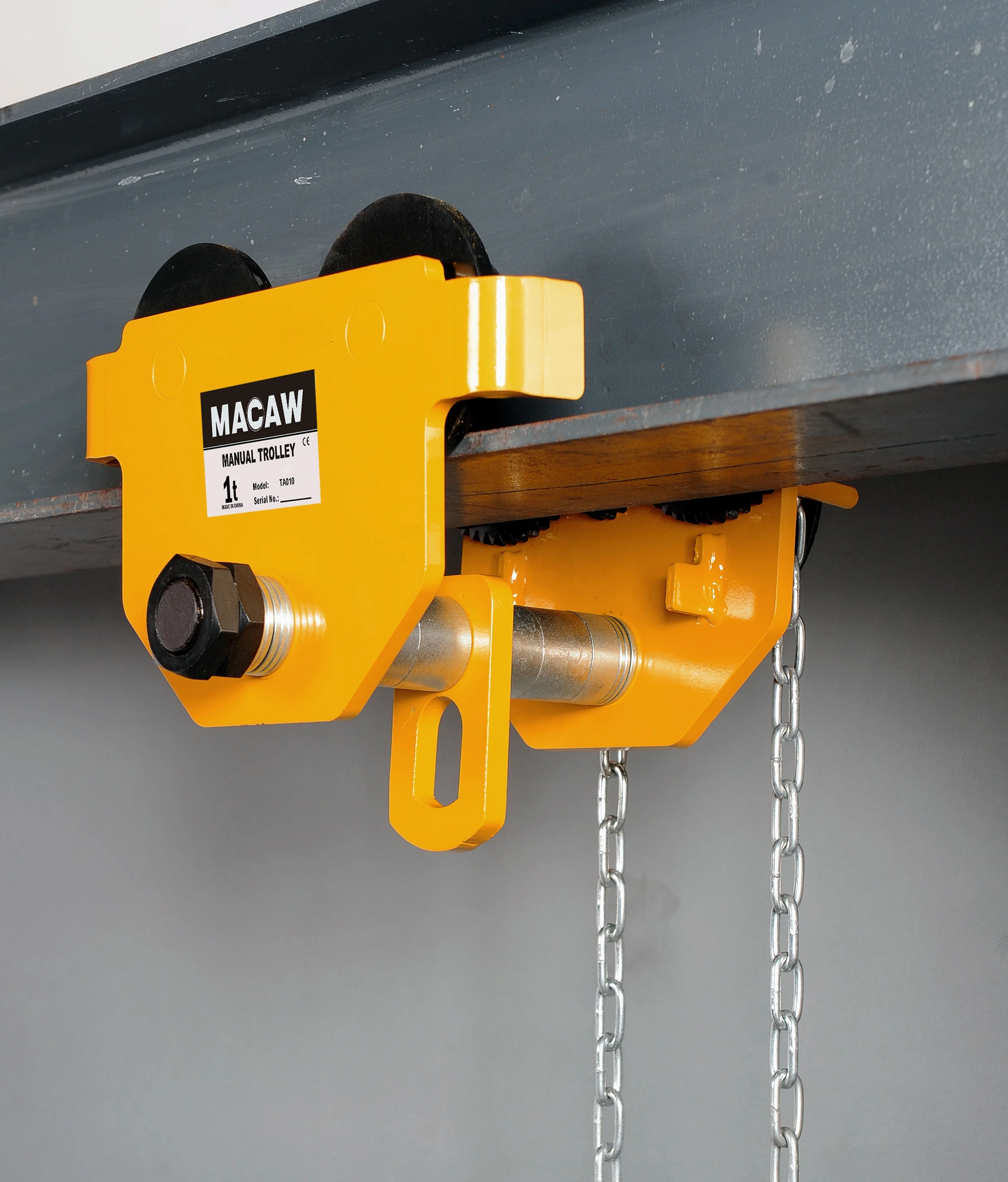 Manual Push I h Beam Chain Geared Hoist Lift Cart Monorail Gear Trolley