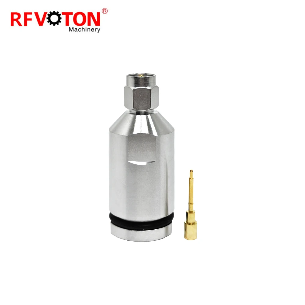 SMA Male Clamp for LMR400 Coaxial Cable Brass Material RF Converter for Wireless Communication Application