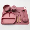 smile plate set-dark pink