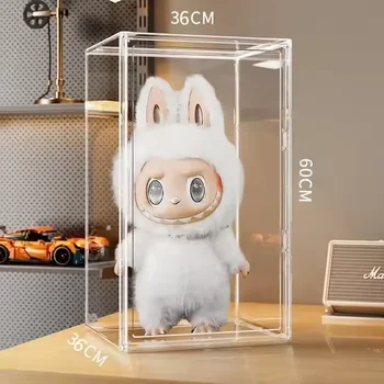Labubu Transparent Plastic Display Rack for Dolls Storage Plastic Plush Bubble PopMart Blind Box Display Case