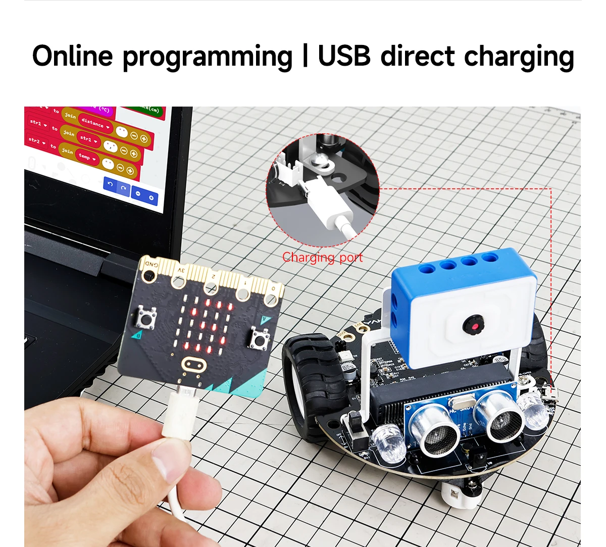 Yahboom Tinybit Plus Educational Robot Car with Alligator Clip ...
