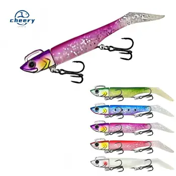 CHEERY Arrival Luminous Jig Head Soft T Tail Bass Fishing Lure 30g-43g Saltwater Jigging Rubber Bait Artificial Lead Soft Bait – Soft Lure – view 2