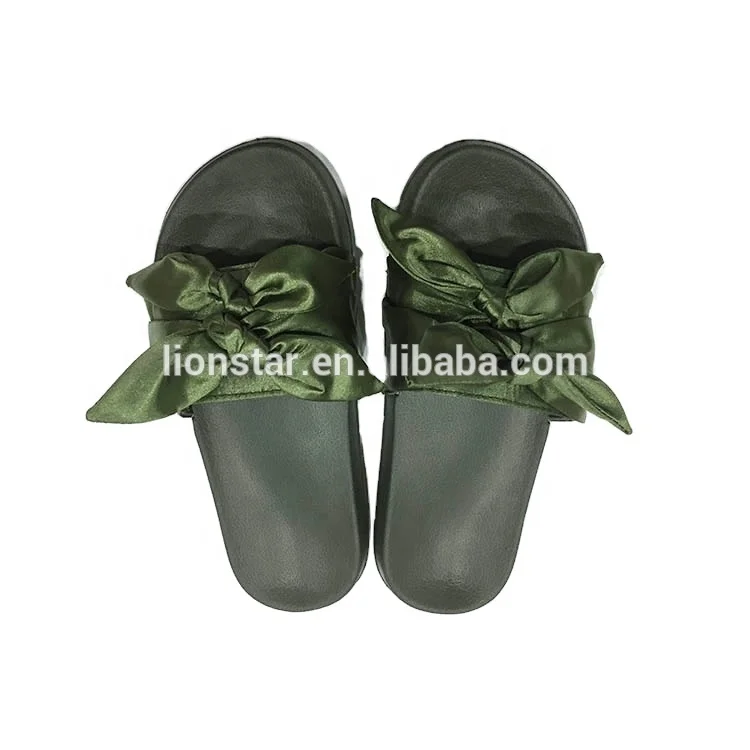 ladies green slippers