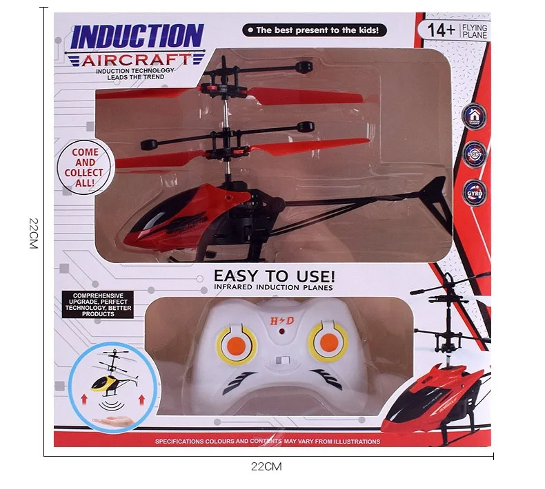 RC Helicopter Infrared Induction Mini Flying Machine One-button Operation With Sensing Function Fly 5-8 Mins for Kids