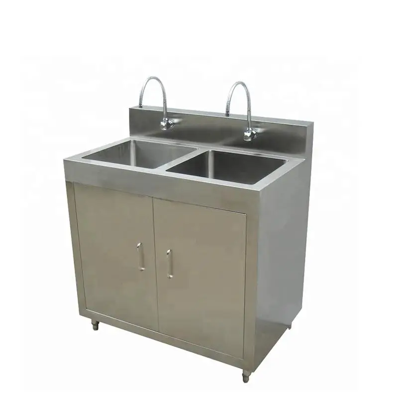 Operated Hand Wash Sink Stainless Steel Hospital 2 Person Medical Hand Wash Sink