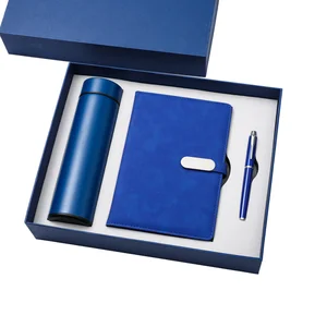 Premium Office Student Kit Includes Hardcover Notebook Thermal Mug and Gel Pen in Practical Backpack Style Gift Bag Box
