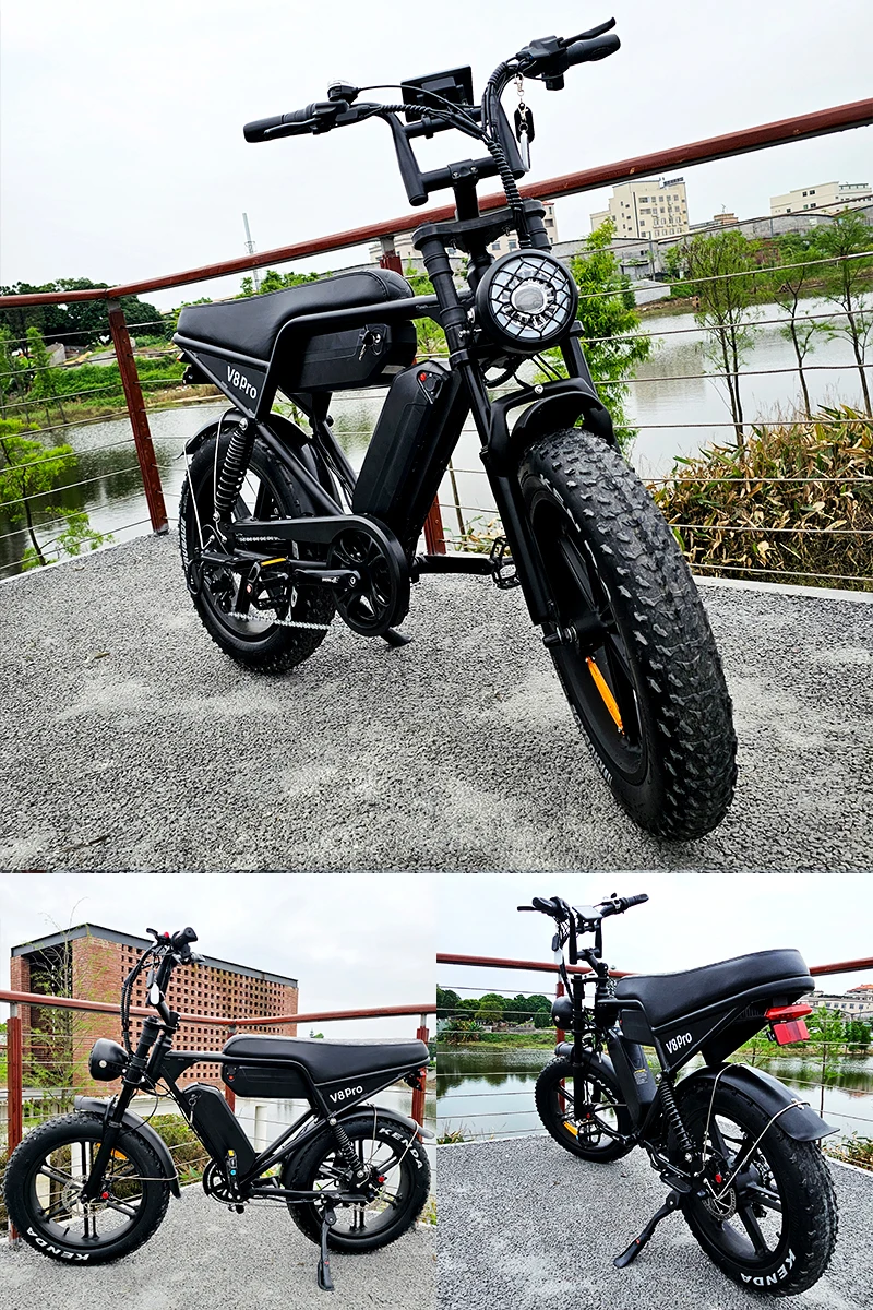 OUXI V8 Pro MAX 20 Inch Fatbike 250W 500W 750W 1000w 48v Fast Speed Full Suspension MTB Ebike Electric Fat Tire Bike