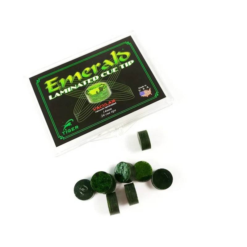 Оригинальные ламинированные наконечники тигрового зеленого кия, 14 мм, наконечники бильярдного кия, аксессуары для бильярда