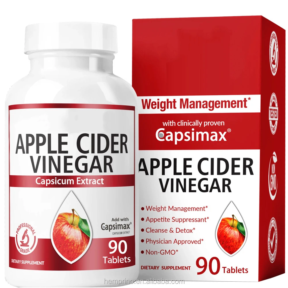 Private Labels Weight Loss Slimming Vegan Supplements Natural Apple Cider Vinegar Tablets