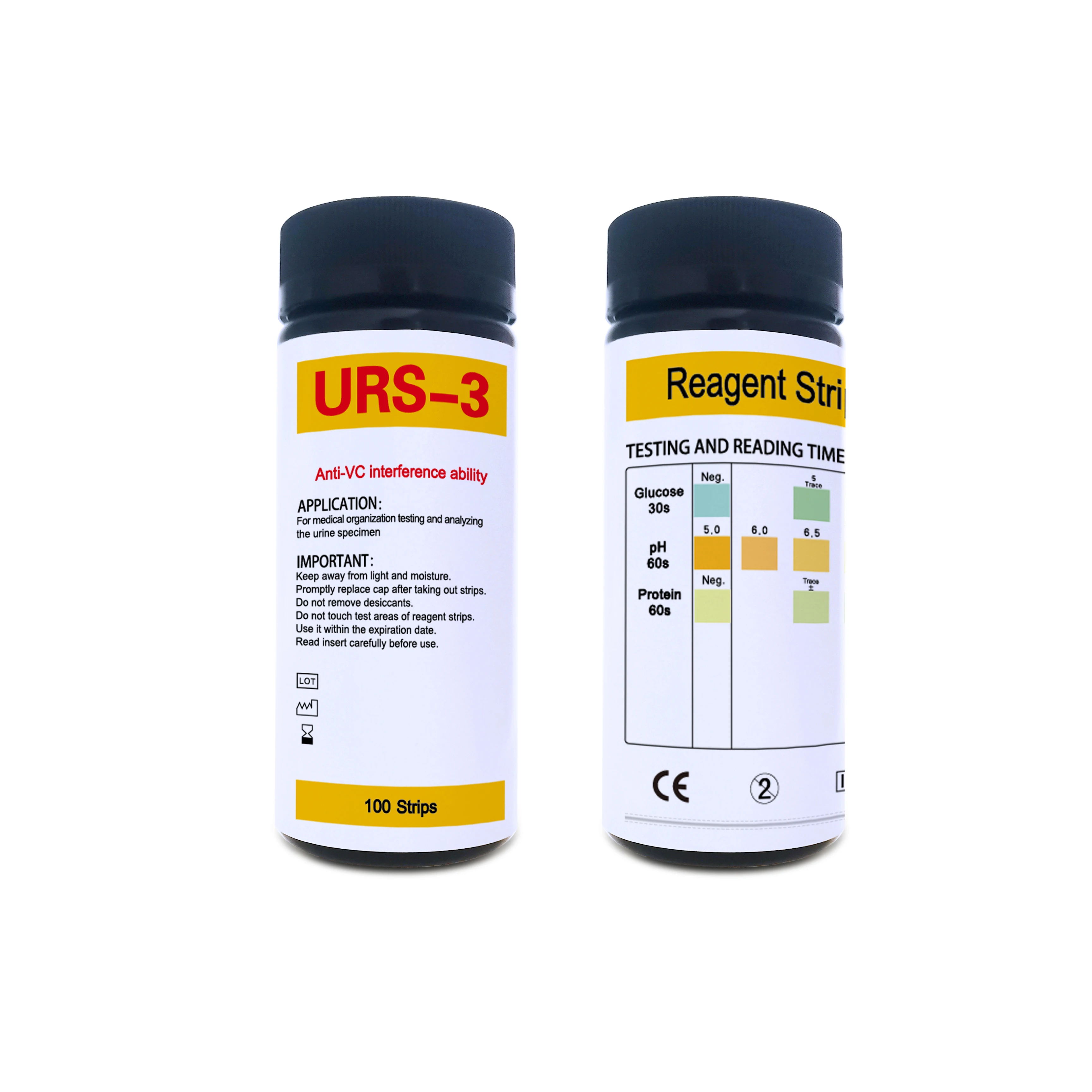 3 Parameters  Urine test Strips to test Glucose Protein ph Uric 3V Urine Reagent Strips with Factory Price