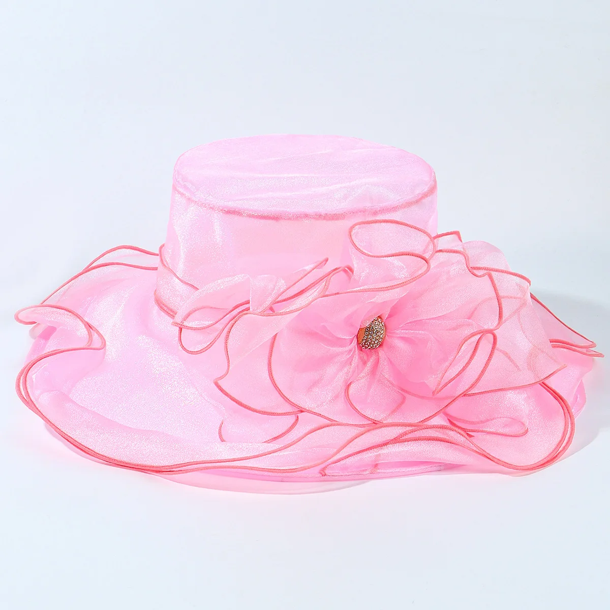 Shop High Quality Handmade Lady Organza Pink Wedding Hat
