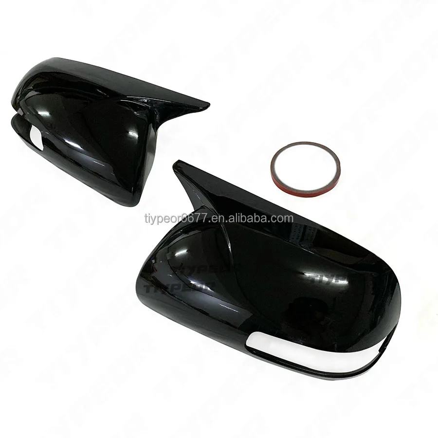 product glossy black side rearview mirror cover for toyota corolla 2007 2013 ox horn carbon fiber cap protector mirror replacement cover-7
