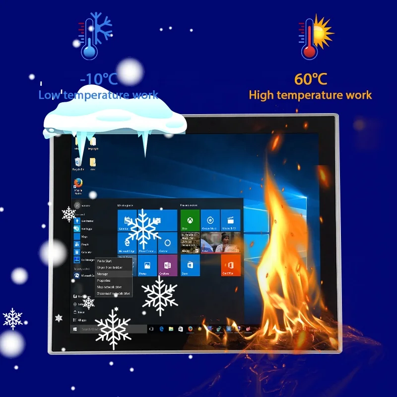 Industrial Computer Win 10 Embedded Touch Panel Pc with Waterproof Ring