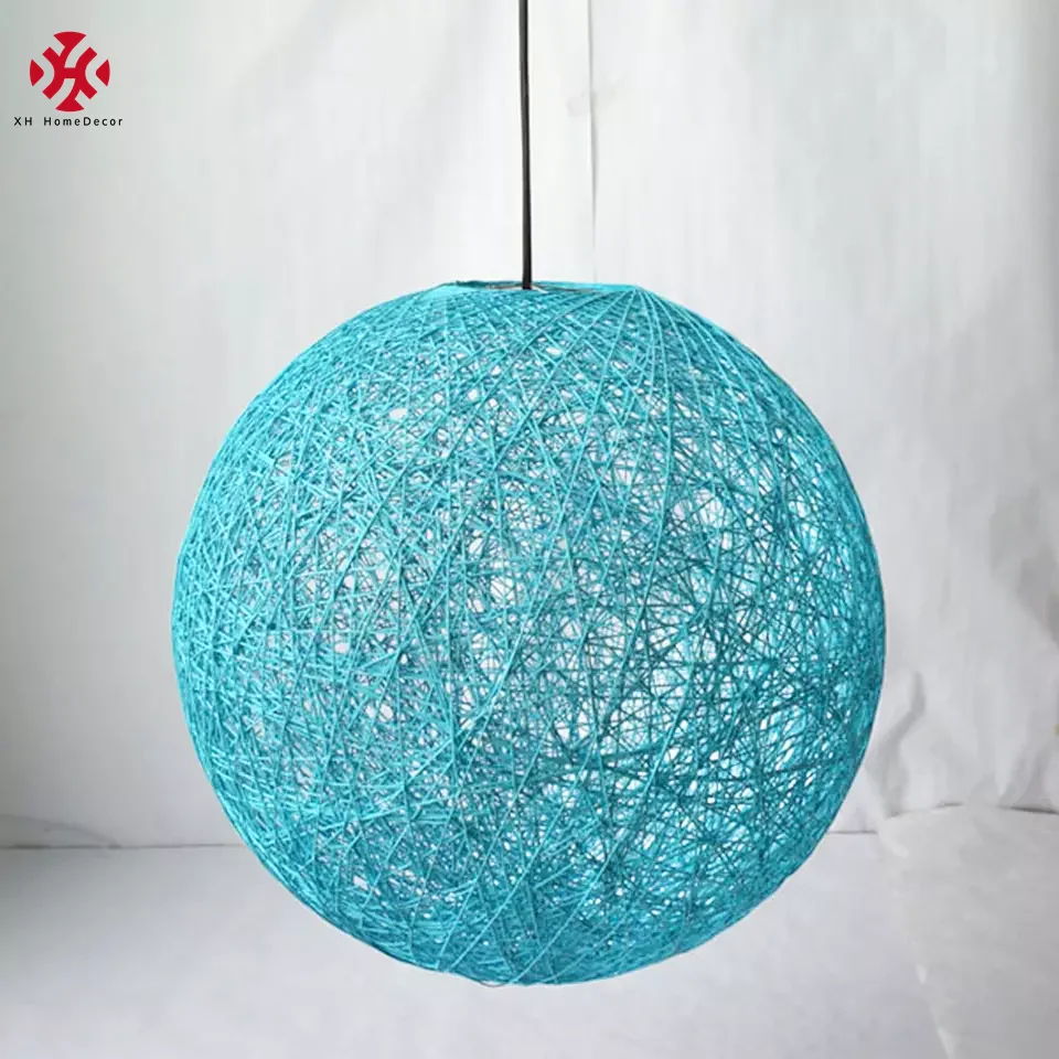 XH Handmade Woven Paper String Lantern Durable Decorative Durable Paper Ball Lamp Shade Pendent Light