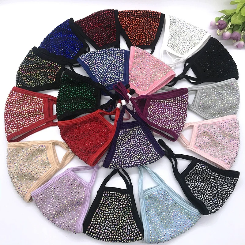 2021 New Design Stone Bling rhinestone Facemask with High Quality