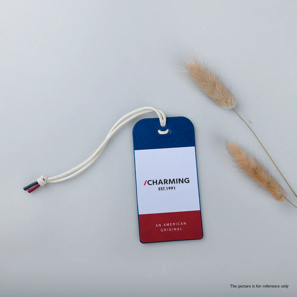 High Quality Print Paper Brand Cardboard Kraft Paper Tags Hang Label Tag With Hemp Rope for Jeans