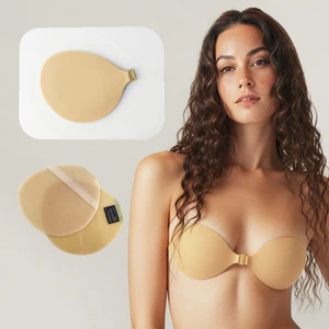 Easy Storage Seamless Invisible Front-Closure Adhesive Bra One-Piece Push Lifting up Sticky Wireless Breast Lift Bras for Women