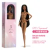 Dark brown skin-straight hair-black