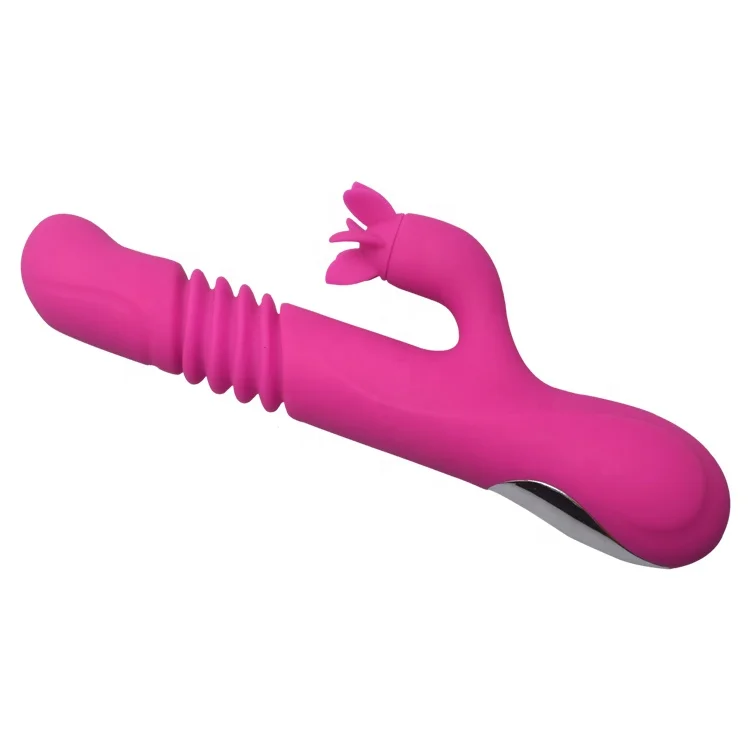 3 in 1 Rechargeable Rabbit Vibrator Thrusting Dildo 20 Modes Heating & Rotating Dual Motors Woman's Sex Toys