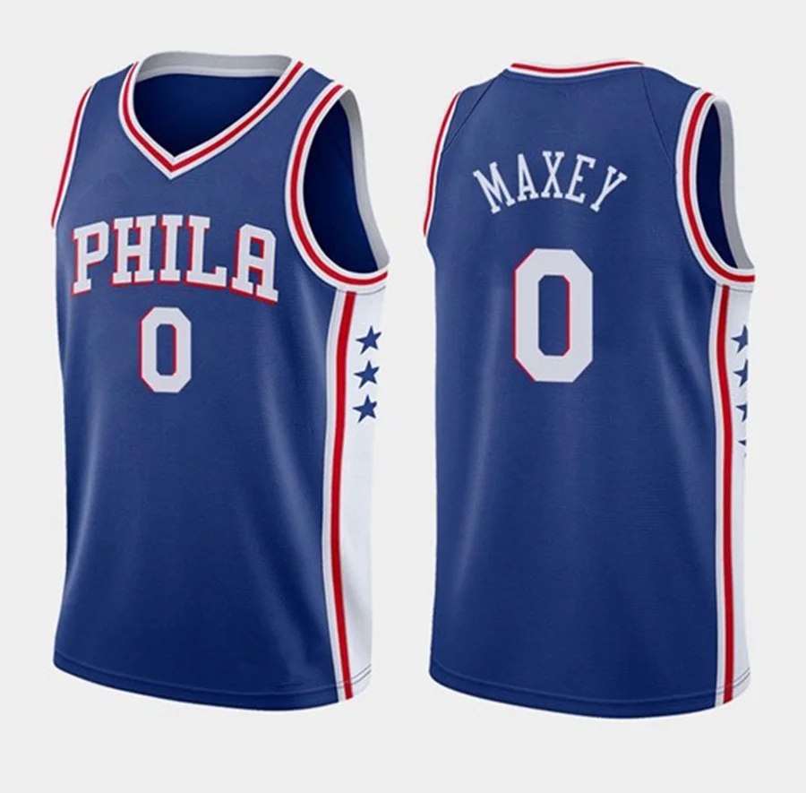 James Harden Philadelphia 76s Basketball Jerseys 21 Joel Embiid 0 Tyrese  Maxey Stitched Home White Blue Basketball Uniform - Buy James Harden