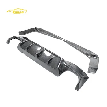 for 2018-2023 BMW 5 Series G30 G38 M5 F 90 rear bumper carbon fiber 3D style rear diffuser