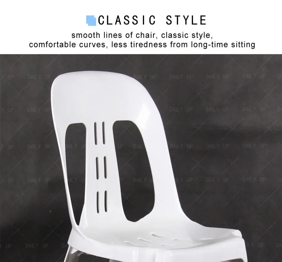 Cheap Plastic Garden Chair Stackable Outdoor Beach Chair Stacking Armless PP Leisure Dining Chair For Restaurant Kitchen Park