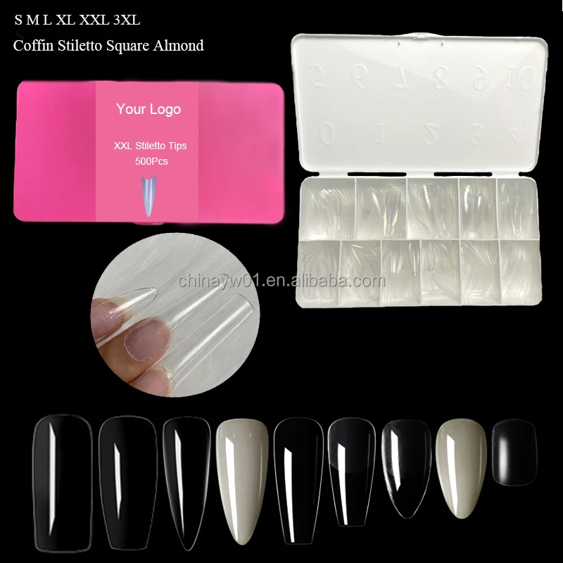 Greenkem Private Label Empty Nail Art Tips Box 1pc Transparent Box Nail