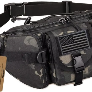 Eastshine Patch-design Men's Nylon Backpack Fishing Travel Bag Waist Bag