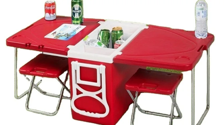 Attacheable Table Outdoor Portable Folding Table And Chair With Incubator Barbecue Picnic ...
