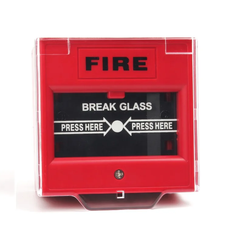 13 Years Factory Fire Alarm System Emergency Break Glass Button with Cover