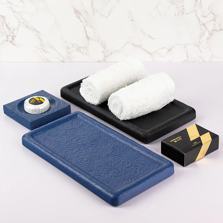 Manufacturer Custom Resin Hotel Room Guest Service tray Bathroom Accessory Towel tray