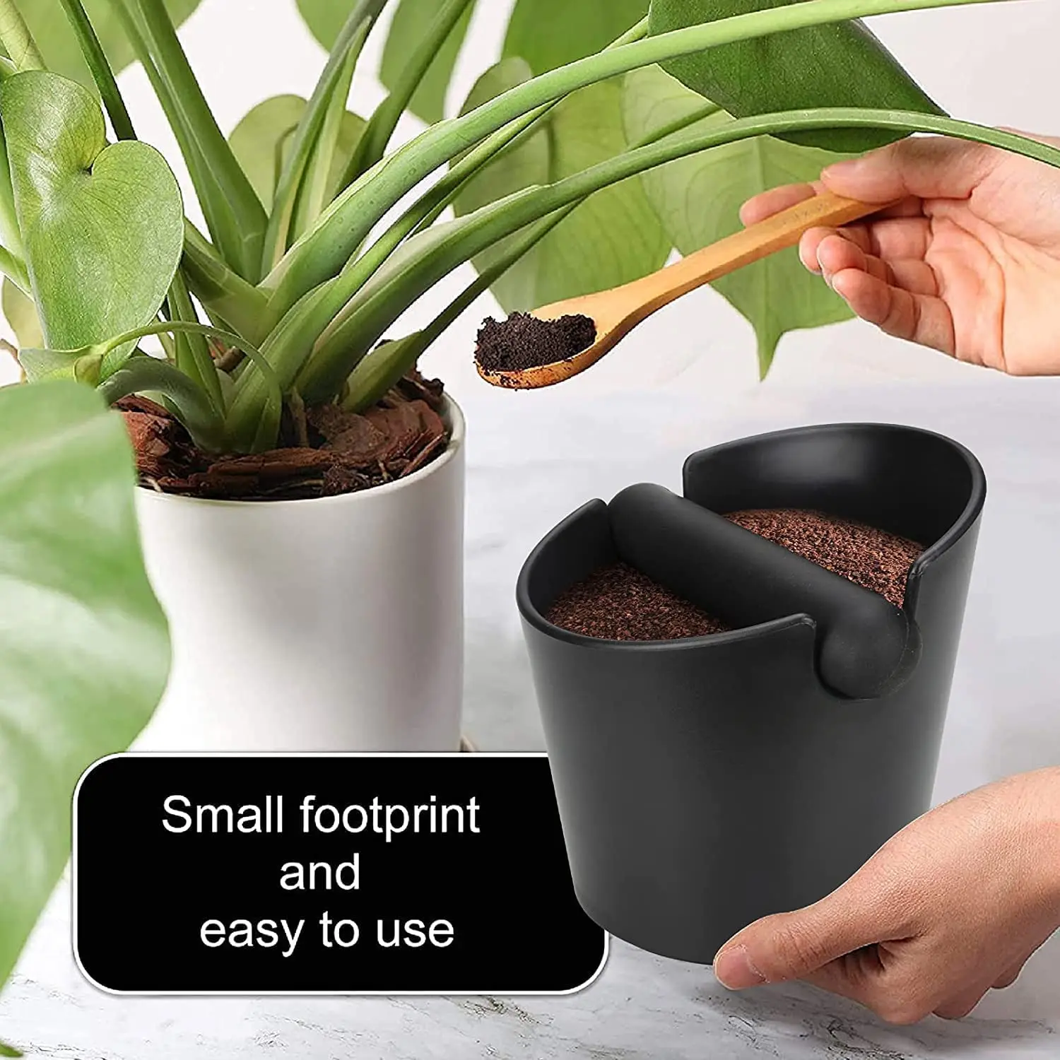 Ударопоглощающая круглая коробка для кофе мусорная корзина эспрессо 4 8 дюймов стука со съемной штангой и нескользящей основой