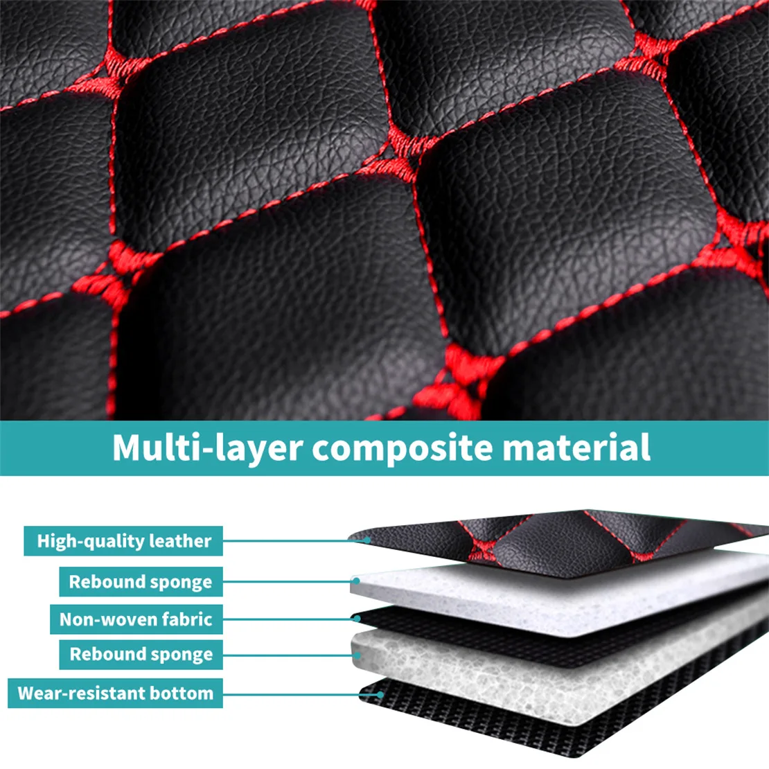 Waterproof And Non-slip Leather Full-covered Lining Front And Rear Pads/set Universal Leather Car Mats