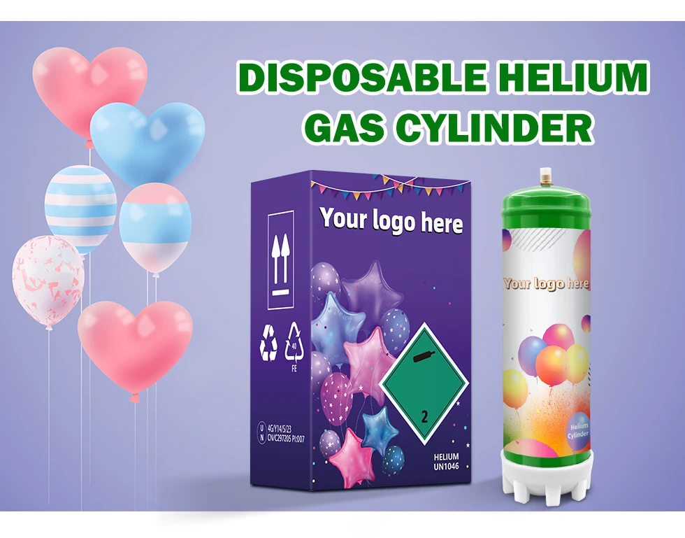 Disposable Helium Gas Cylinder For Balloon 2.2l Helium Balloon Cylinder
