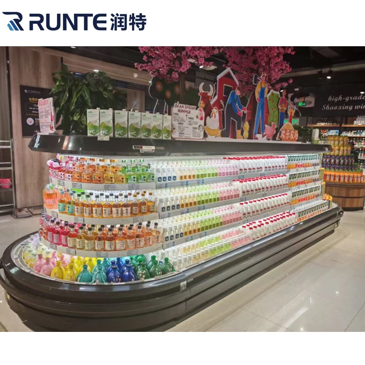 Store Island Chiller Efficient Display Refrigerator