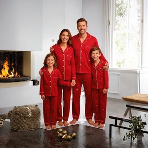 Premium Cotton Family Matching Pajamas Breathable Loungewear Set Parents and Kids Plus Size Baby Boys Girls Pajamas Set