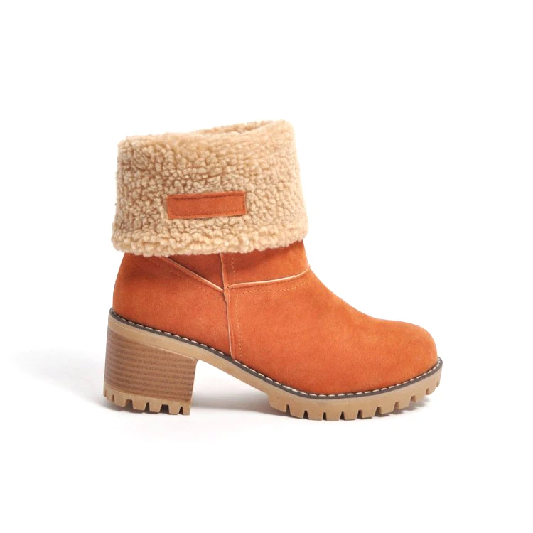 Новые зимние матовые флисовые сапоги на толстой подошве короткие женские из