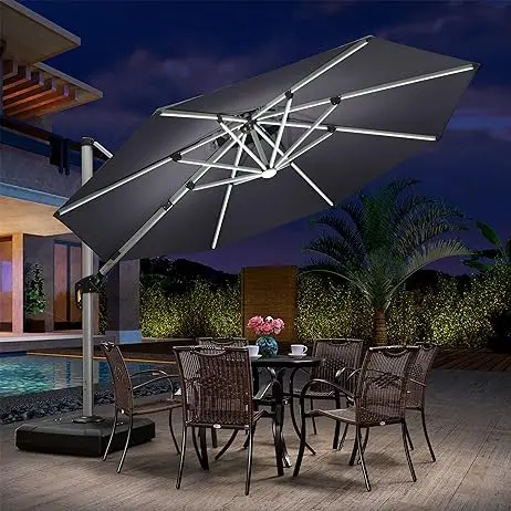 Пляжный зонт на открытом воздухе зонтик от солнца сад патио зонтики со светодиодной подсветкой