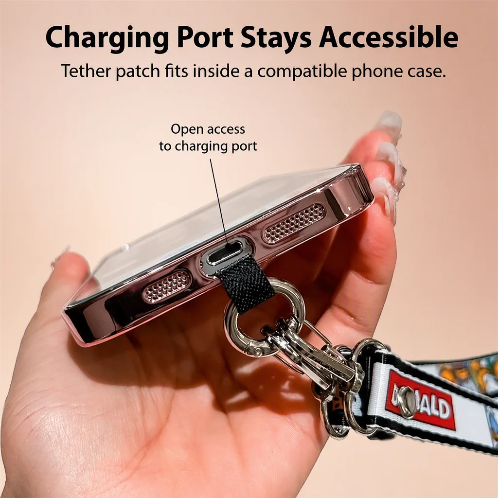 Adjustable New Anti-Lost Necklace Lanyard Crossbody Mobile Cellphone Tether Metallic Phone Charm Straps for iPhone Accessory