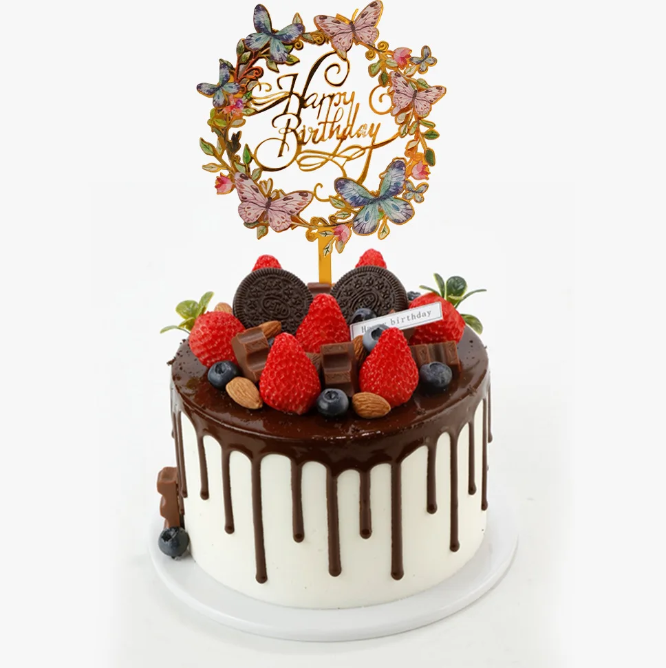 Nuyoah Happy Birthday Cake Topper 16pcs Decoration Gateau Anniversaire  Joyeux Acrylique Cupcake Toppers Approprié pour Hommes, Femmes,  Anniversaire