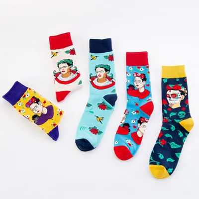 Wholesale Cotton Indian Pattern Socks Men Jacquard Custom Logo Happy Cheap Socks