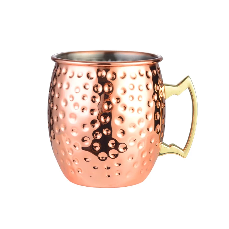 Pure  Copper Moscow Mule Beer Mug Cup Barware Brass Handle 500ml  Set of 4 Pcs 