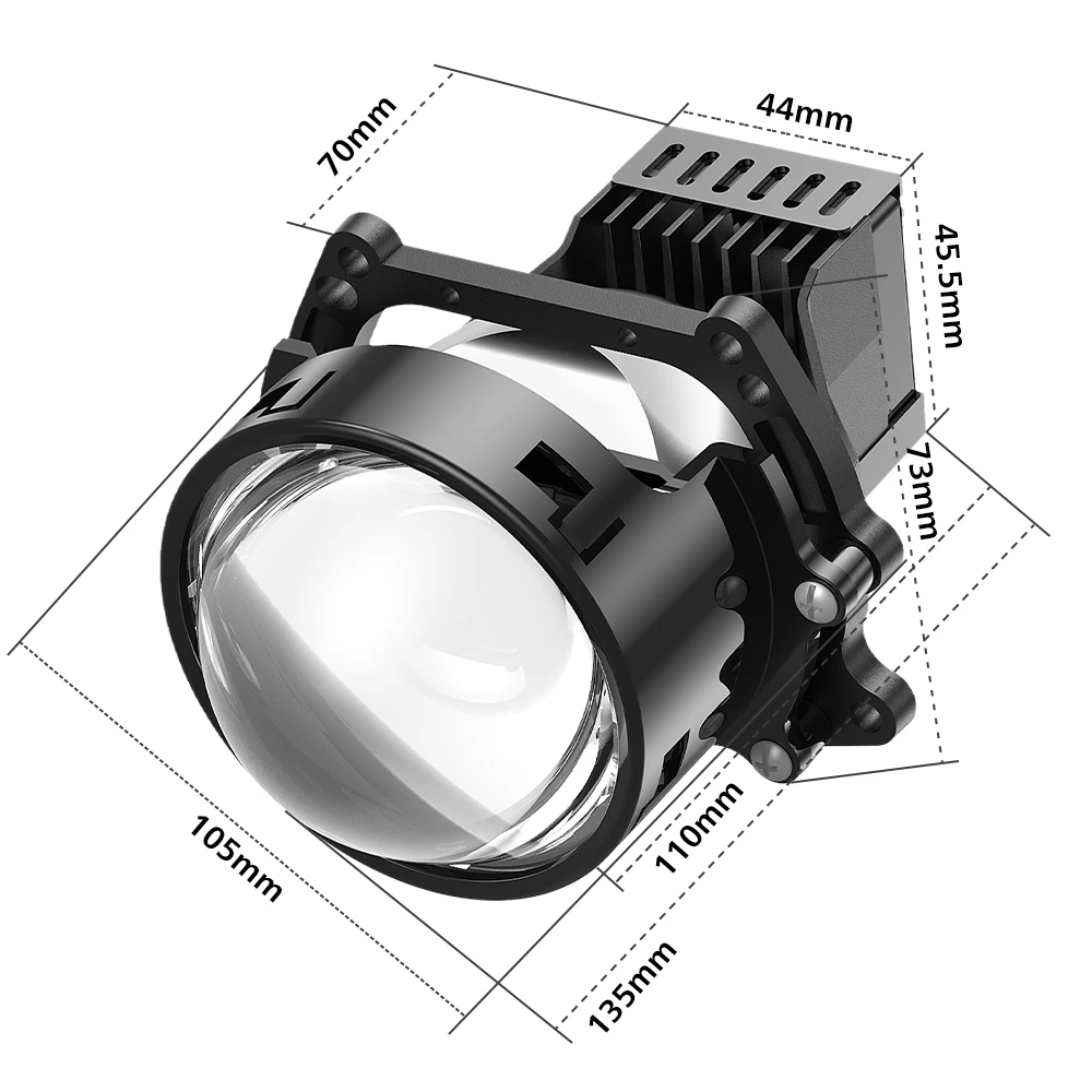 Aurora Led Bi Projector Lens Car Headlight 6000k 7000k High/low Beam