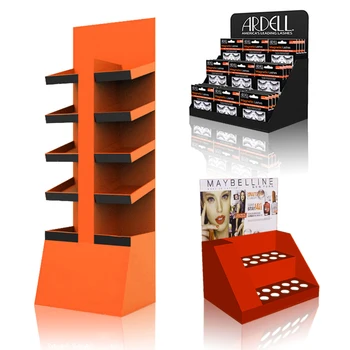 Custom Retail Store Carton Counter Top Display Box Unit Paper Makeup Rack Paper Eyelash Cosmetic Counter Display Stand