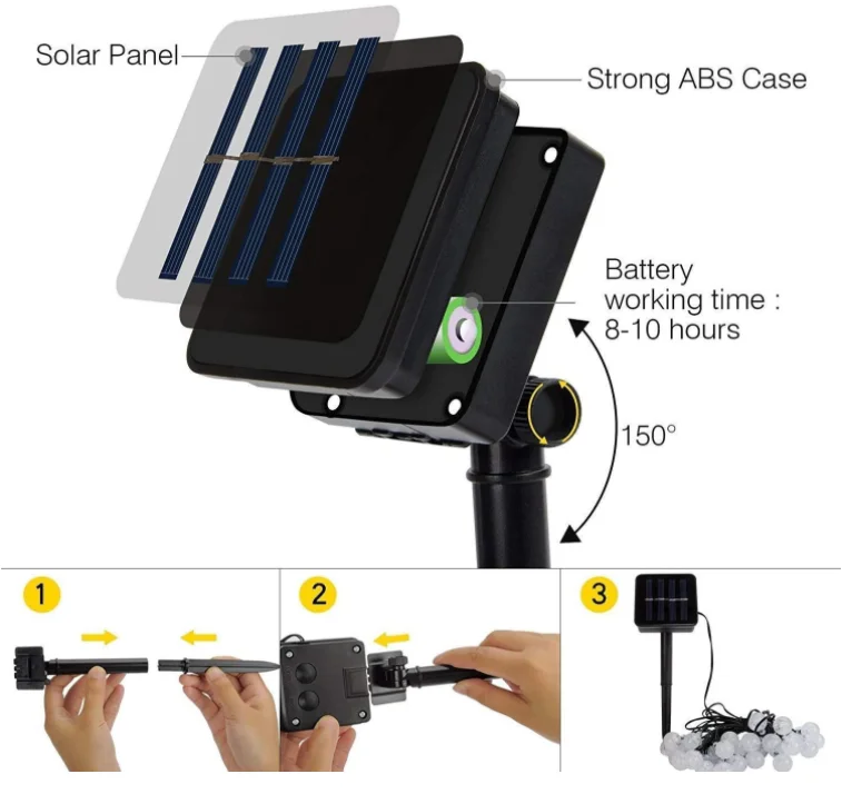 Уличная пузырьковая гирлянда 7 м/50 светодиодов многоцветные водонепроницаемые рождественские гирлянды с хрустальными шариками для дома сада
