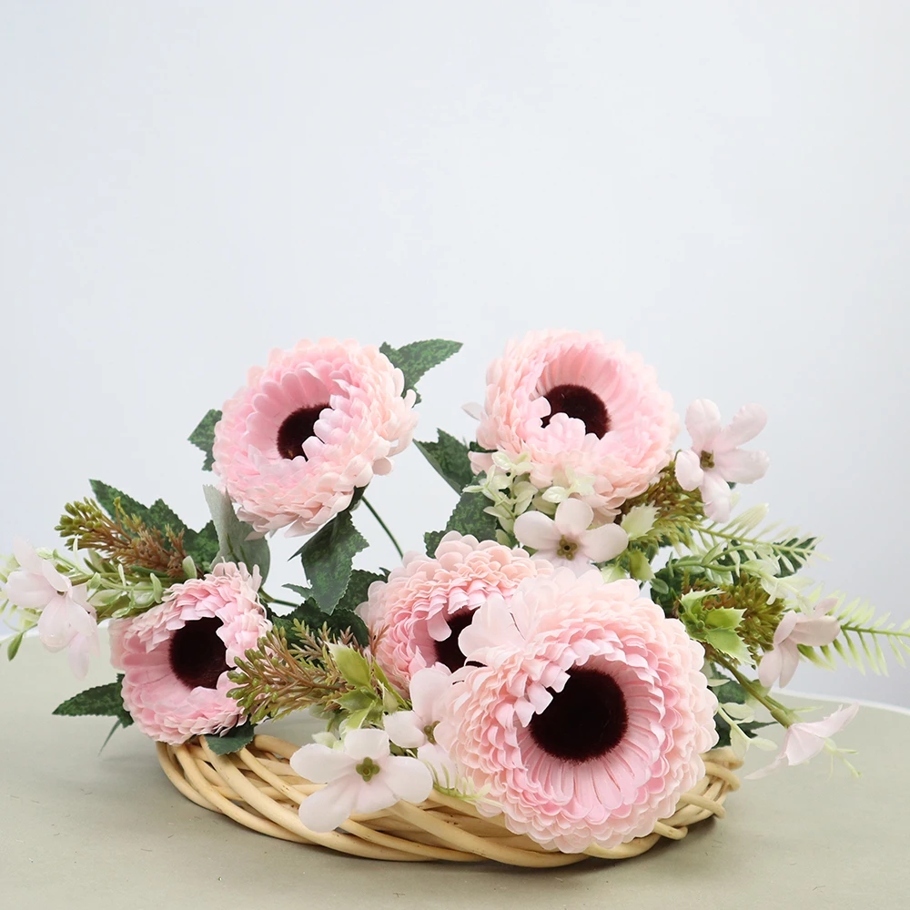 Highend Artificial Flower Wholesale Bunch Of Artificial Daisy Bouquet