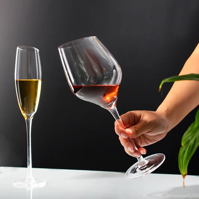 SKIMT Goblet Glasses Red Wine Glass Slanted Glass Goblet